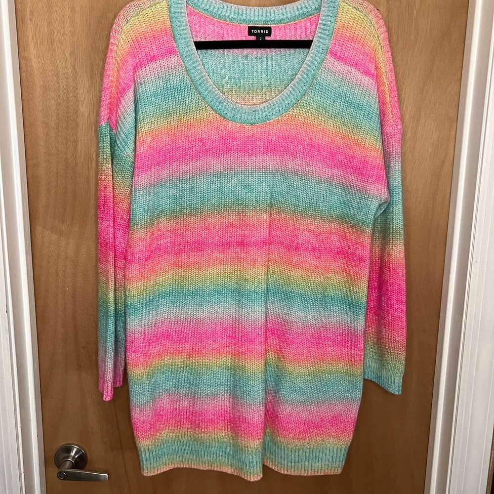 Rainbow knit sweater